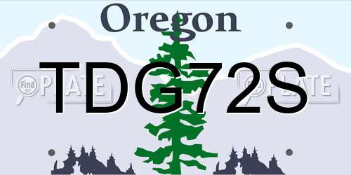 TDG72S Oregon License Plate