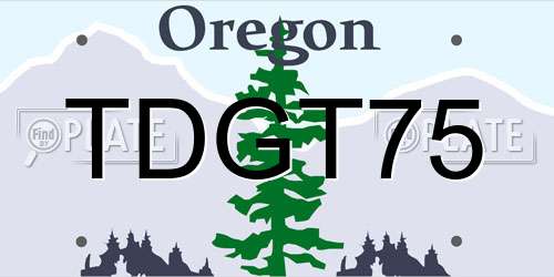 TDGT75 Oregon License Plate