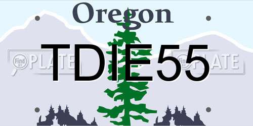 TDIE55 Oregon License Plate