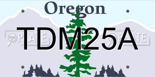TDM25A Oregon License Plate