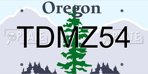 TDMZ54 Oregon License Plate