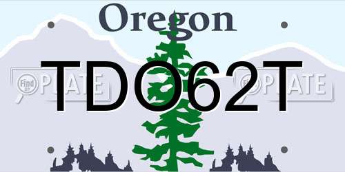 TDO62T Oregon License Plate