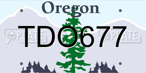 TDO677 Oregon License Plate