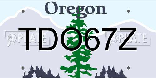 TDO67Z Oregon License Plate