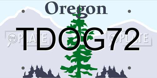 TDOG72 Oregon License Plate