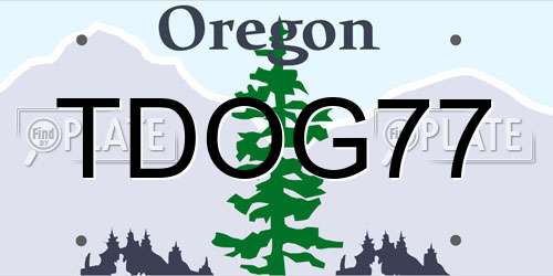 TDOG77 Oregon License Plate