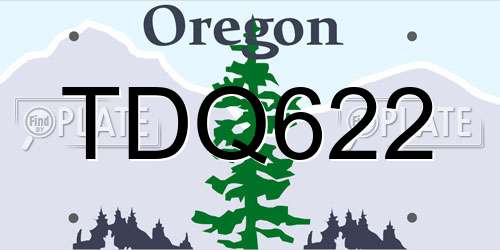 TDQ622 Oregon License Plate