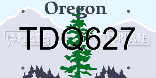 TDQ627 Oregon License Plate