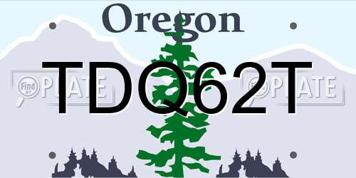 TDQ62T Oregon License Plate
