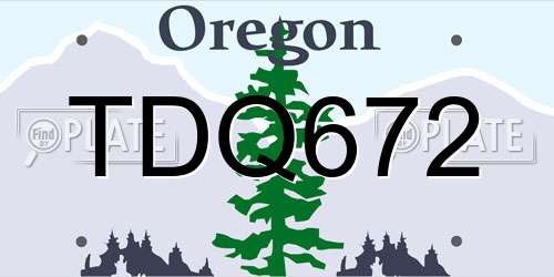 TDQ672 Oregon License Plate
