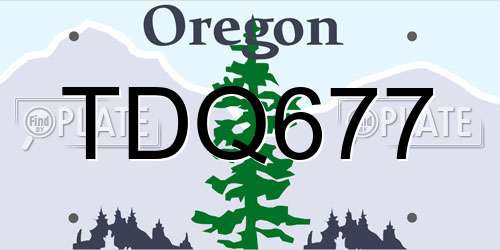 TDQ677 Oregon License Plate