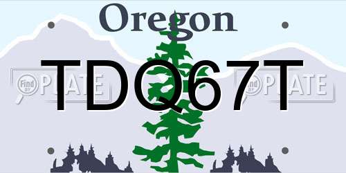 TDQ67T Oregon License Plate