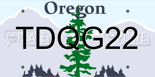 TDQG22 Oregon License Plate