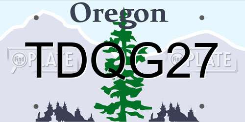 TDQG27 Oregon License Plate