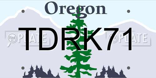 TDRK71 Oregon License Plate