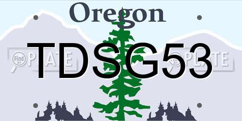 TDSG53 Oregon License Plate