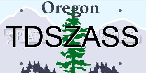 TDSZASS Oregon License Plate
