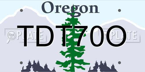 TDT70O Oregon License Plate