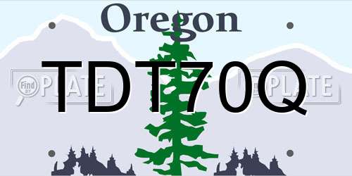 TDT70Q Oregon License Plate
