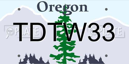 TDTW33 Oregon License Plate