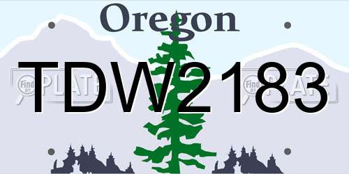 TDW2183 Oregon License Plate