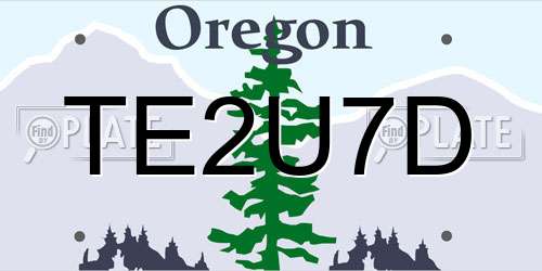 TE2U7D Oregon License Plate