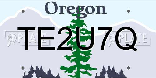 TE2U7Q Oregon License Plate