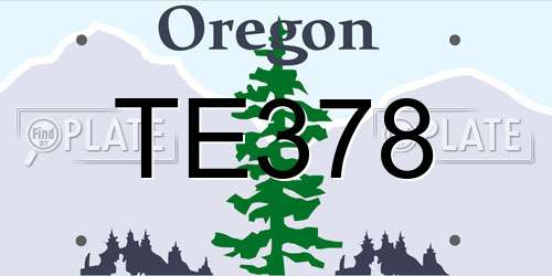 TE378 Oregon License Plate