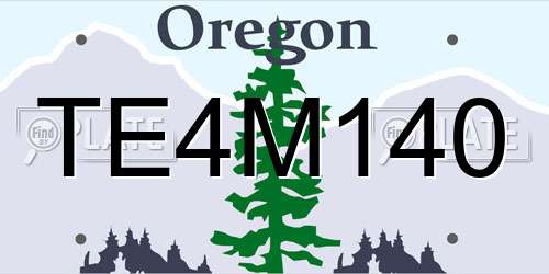 TE4M140 Oregon License Plate