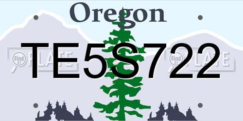 TE5S722 Oregon License Plate