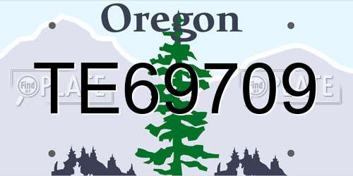 TE69709 Oregon License Plate