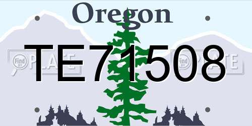 TE71508 Oregon License Plate