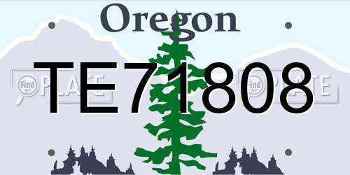TE71808 Oregon License Plate