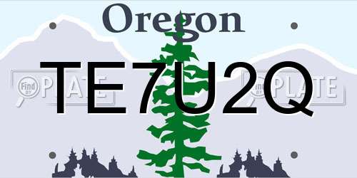 TE7U2Q Oregon License Plate