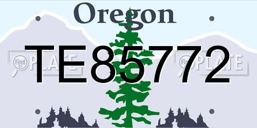 TE85772 Oregon License Plate