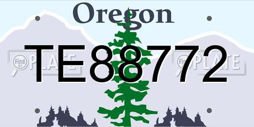 TE88772 Oregon License Plate