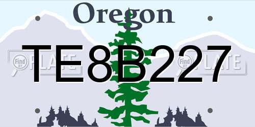 TE8B227 Oregon License Plate