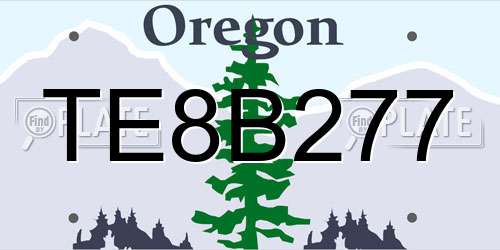 TE8B277 Oregon License Plate