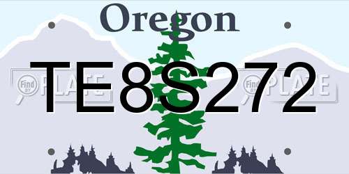 TE8S272 Oregon License Plate