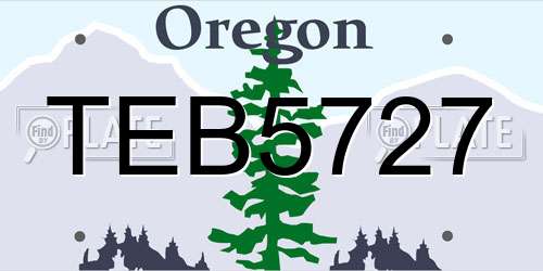 TEB5727 Oregon License Plate
