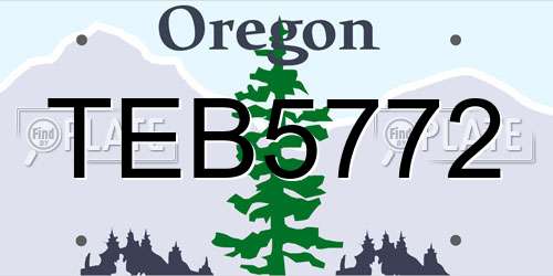 TEB5772 Oregon License Plate