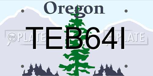 TEB64I Oregon License Plate