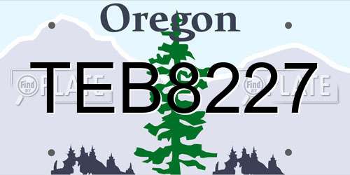 TEB8227 Oregon License Plate