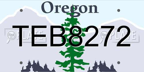 TEB8272 Oregon License Plate
