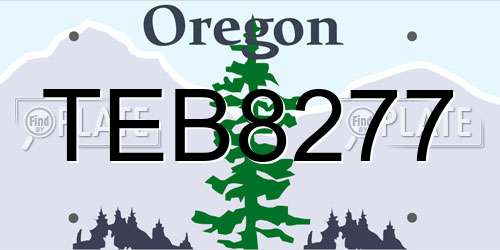 TEB8277 Oregon License Plate