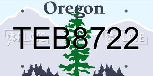 TEB8722 Oregon License Plate