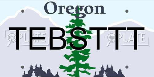 TEBSTTT Oregon License Plate