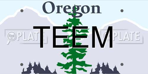 TEEM Oregon License Plate