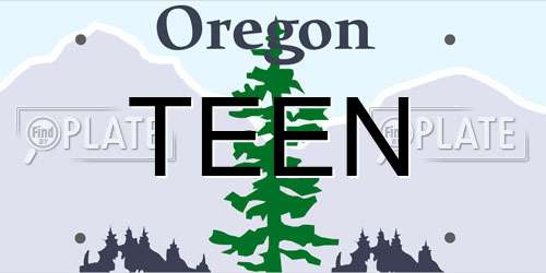 TEEN Oregon License Plate