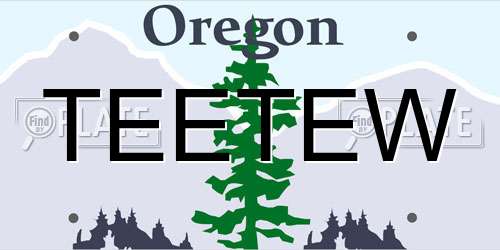 TEETEW Oregon License Plate